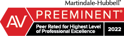 Martindale-Hubbell AV Preeminent peer rated for highest level of professional excellence 2022
